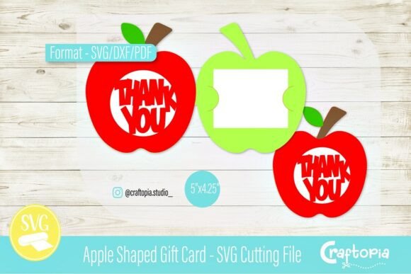Apple Shaped Gift Card SVG Cut File