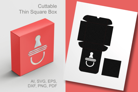 Baby Pacifier Cutout Thin Square Box SVG: Elevating Baby Shower Favors with Custom DIY Packaging