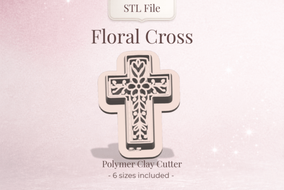 Clay Cutter STL – Floral Cross Design