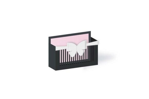 Cut Out Stripes Tray Favour Box W Bow Design