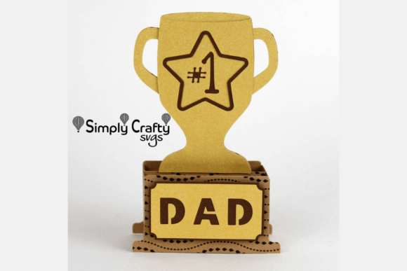 Dad Trophy Card SVG: Craft a Stand-Up 3D Award
