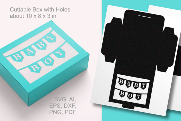 Elevating Event Packaging with the Baby Boy Banner Rectangular Gift Box SVG Template