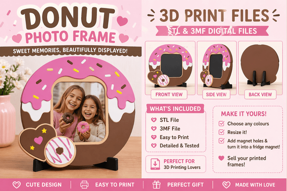 Evaluating the Donut Photo Frame Fridge Magnet STL for 3D Printing
