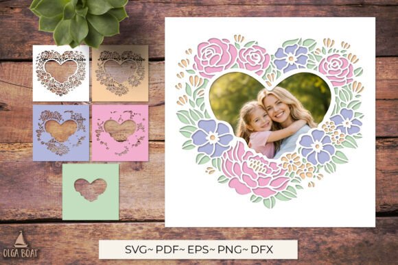 Evaluating the Floral Heart Photo Frame SVG for Professional Papercraft