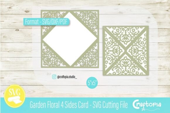 Garden Floral 4 Sides Card – SVG File: Strategic Design for Handmade Communication