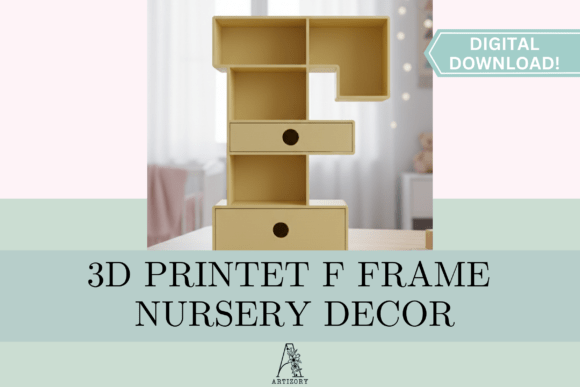 Letter F Shelf Organizer STL: Functional 3D Print