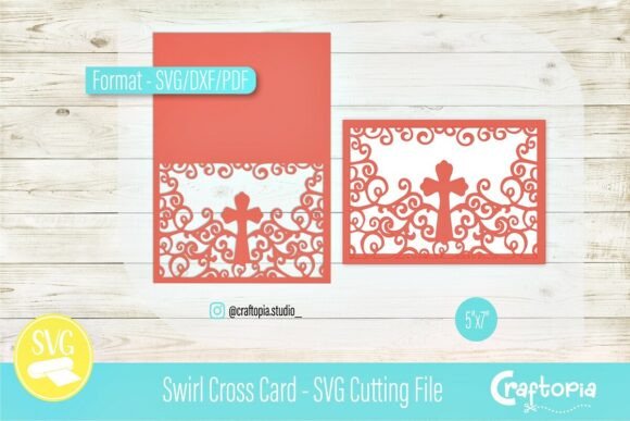 Swirl Cross Card – SVG Cutting File: Crafting Meaningful Faith-Based Keepsakes