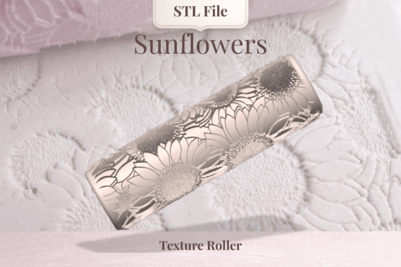 Texture Roller STL – Sunflower: Elevating Polymer Clay Jewelry and Crafts